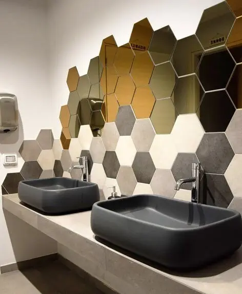 honeycomb bathroom tiles