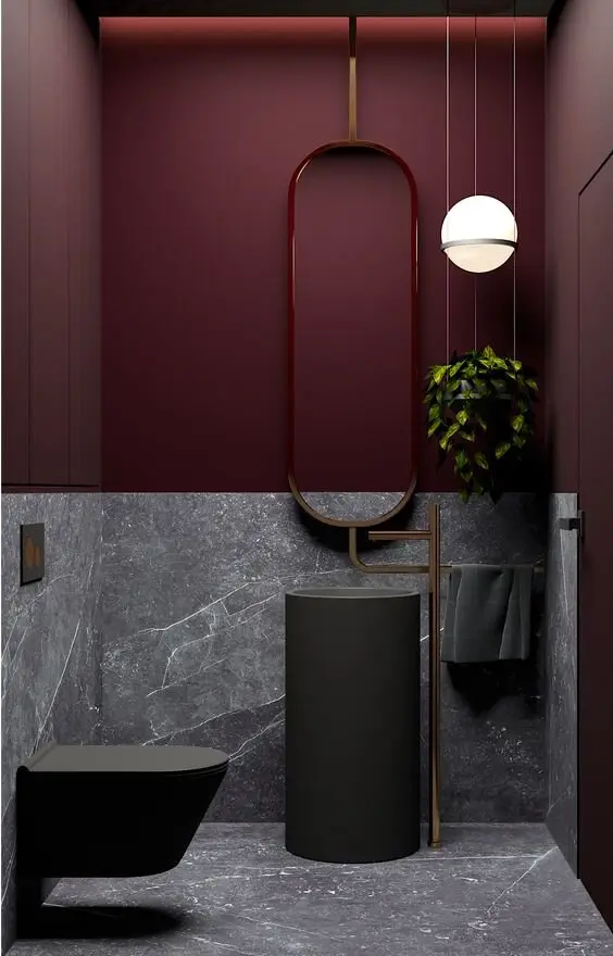 modern dark bathroom