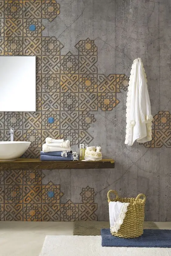 rustic Moroccan bathroom