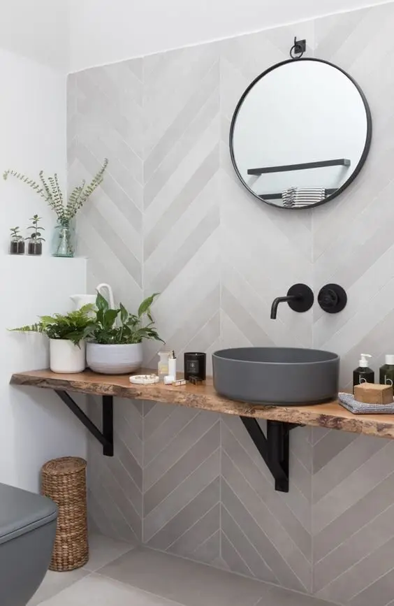 modern rustic bathroom