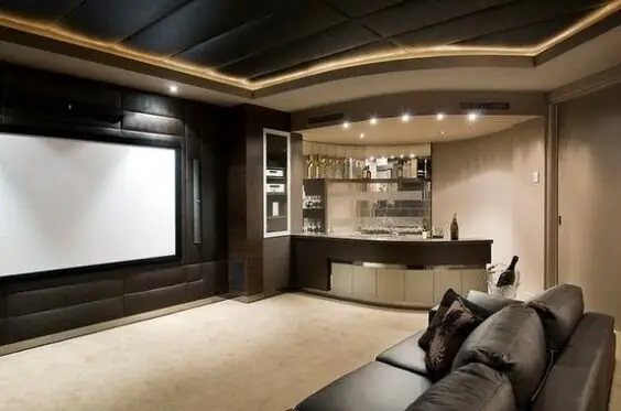 bar and media room
