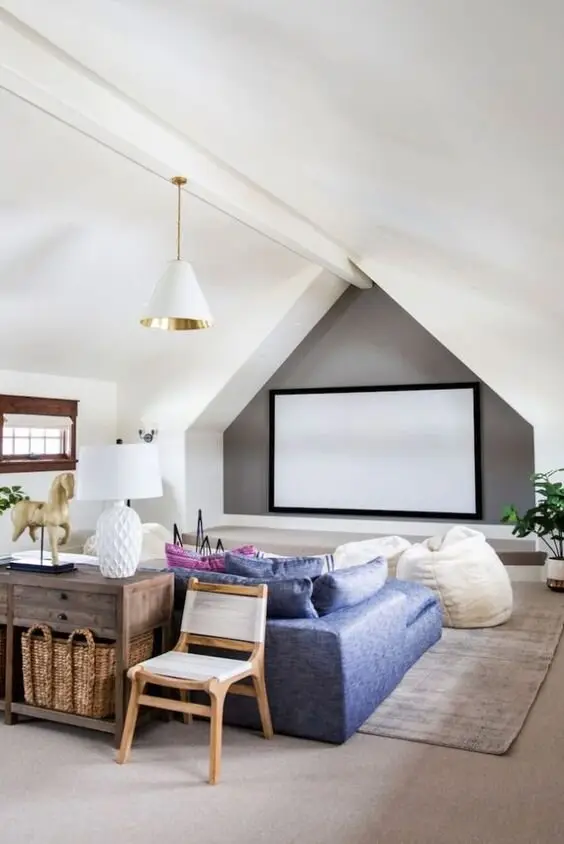 attic farmhouse media nook