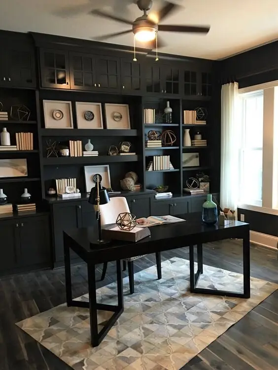 black home office