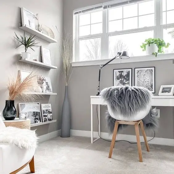 modern grey home office