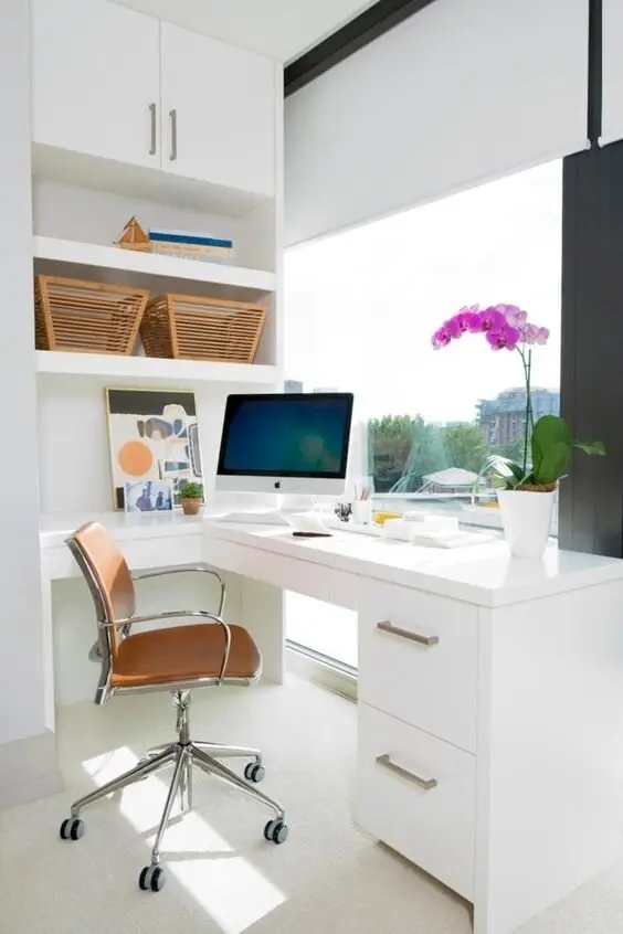 white home office