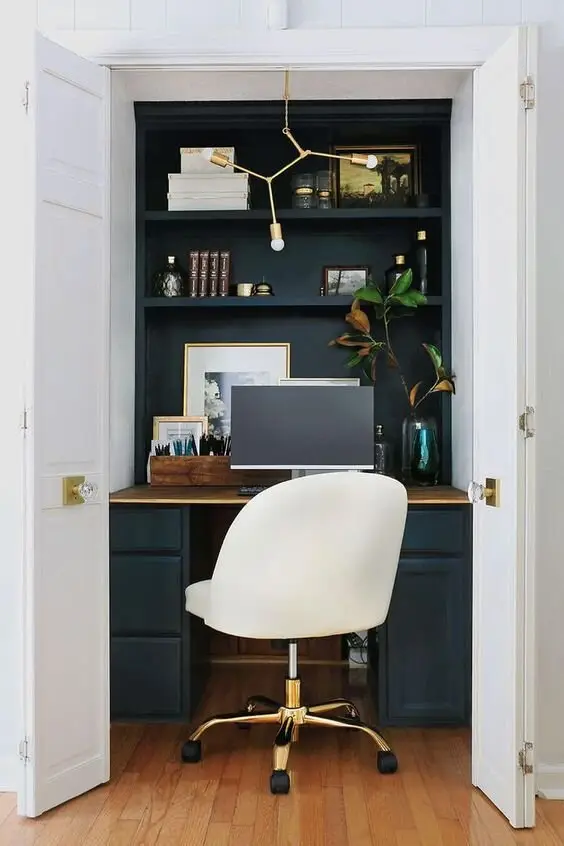 home office in a closet