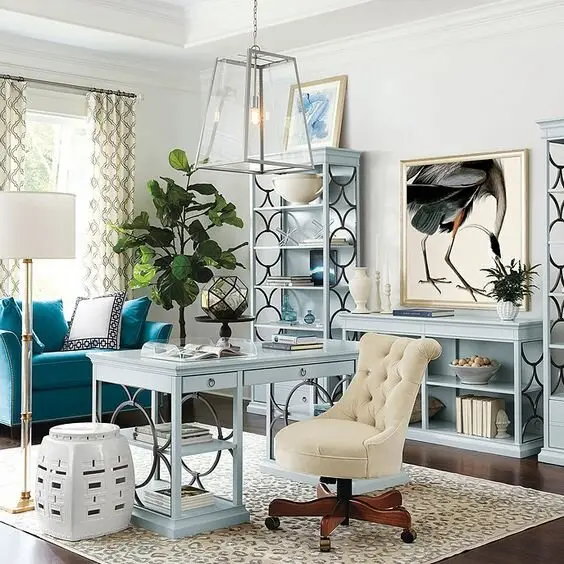 elegant blue home office
