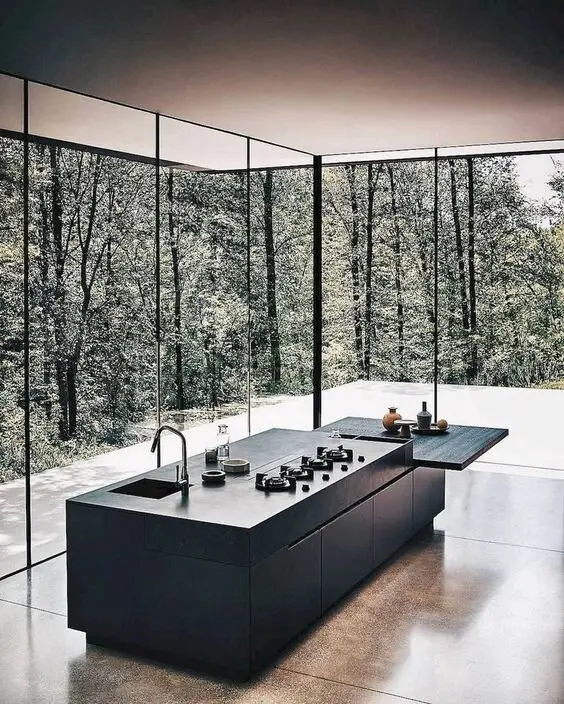 glass wall kitchen