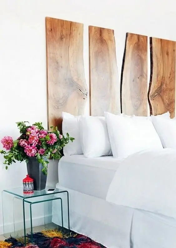 rustic wood headboard