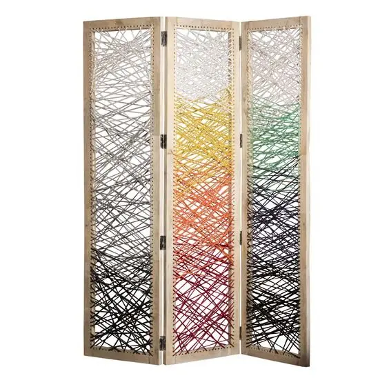 Colourful Yarn Screen DIY room divider: A fun project that will inject a bright and colourful personality into your space