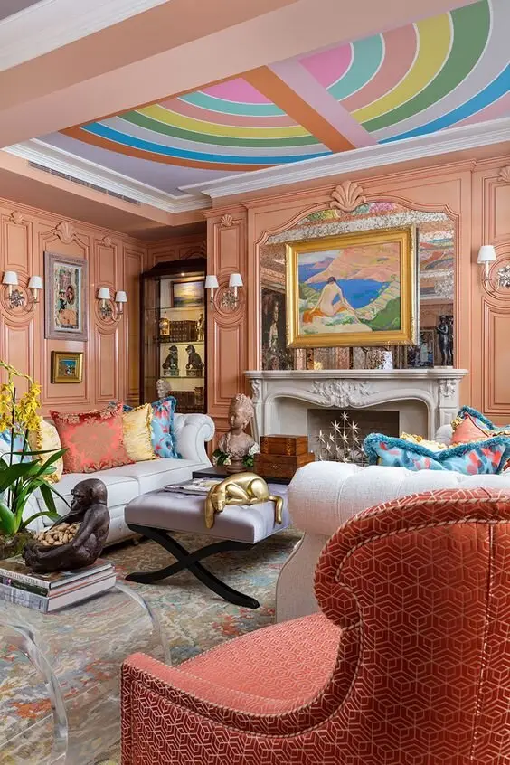 classic maximalist living room