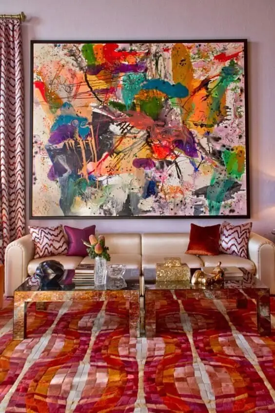 red living room