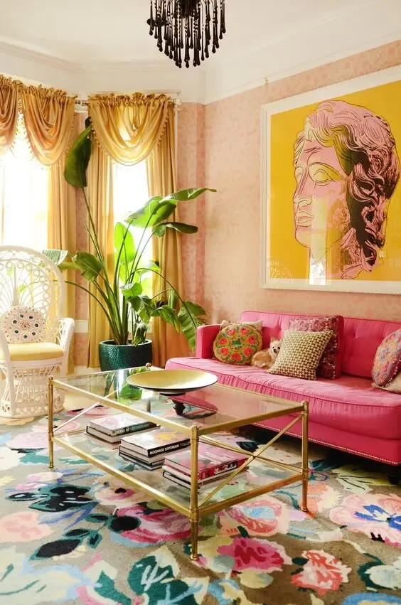 colourful maximalist living room