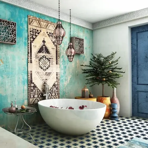 modern moroccan bath room