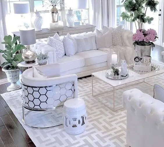 elegant white living room