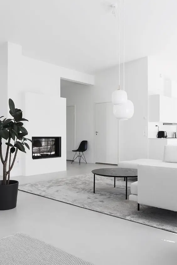 white minimalist living room