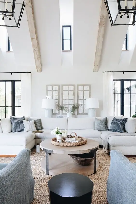 white coastal living room