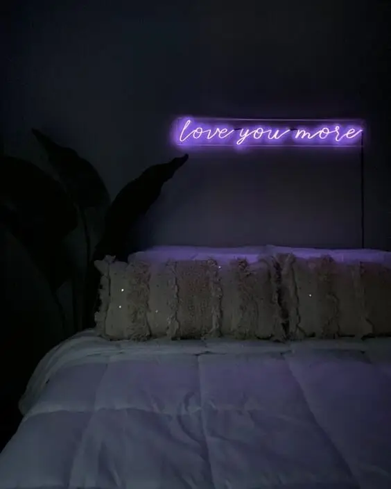 bedroom neon sign