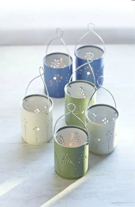 diy tin can candle holder