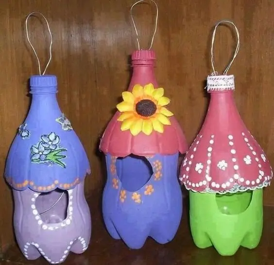 recycled plastic bottle bird feeders