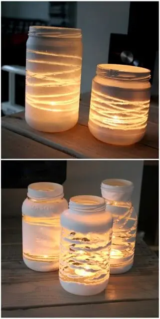 recycled jar candle holders