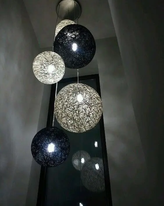 diy yarn ball lights