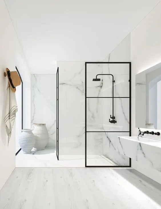 white luxurious bathroom