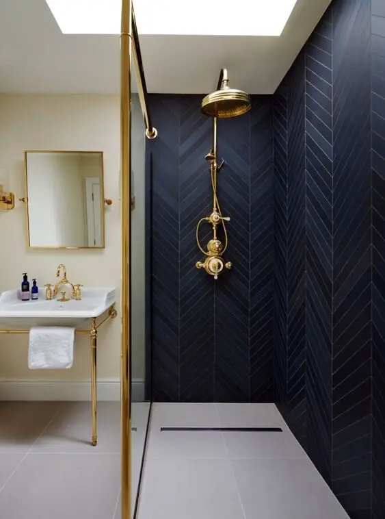 modern black shower