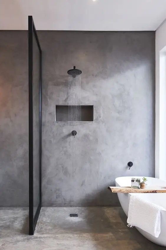 concrete bathroom