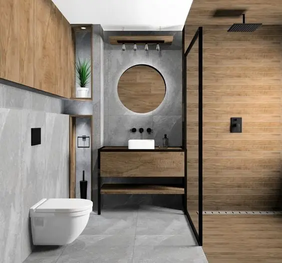 modern rustic bathroom