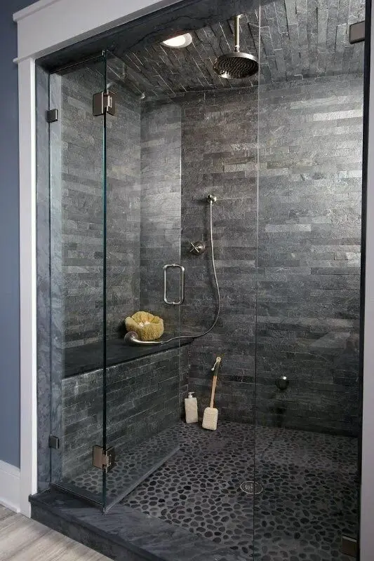 black slate shower