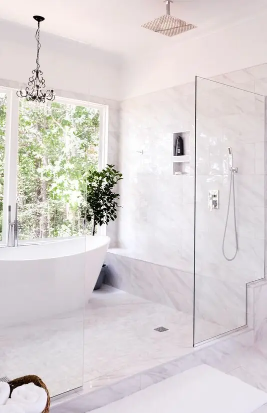 elegant marble shower