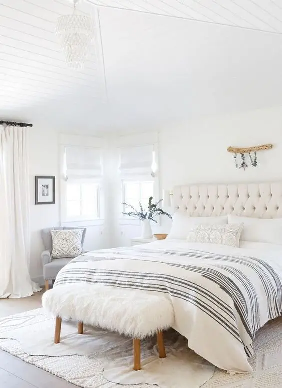 white beach house bedroom