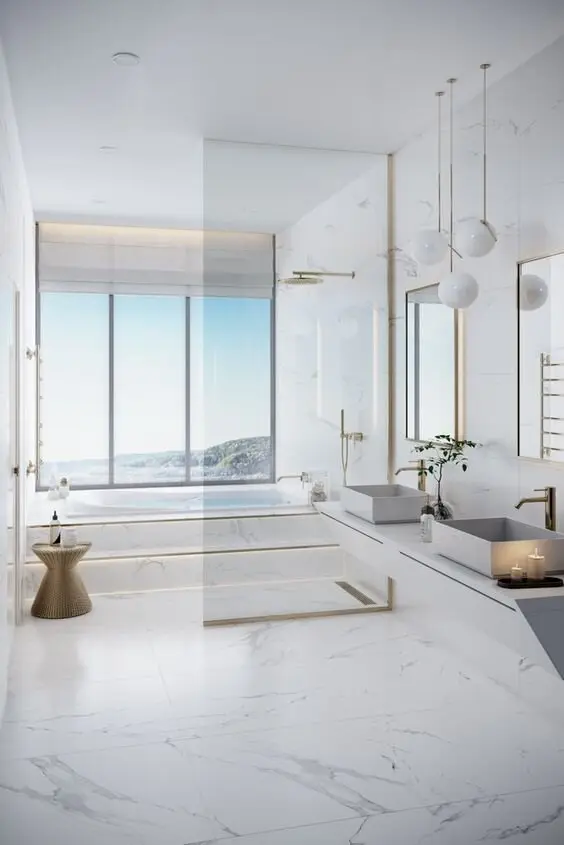 white marble bathroom