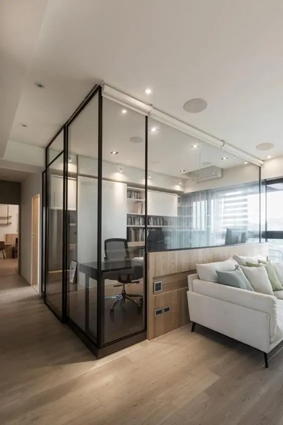 glassed in home office