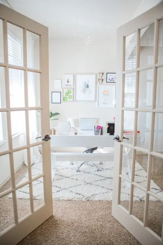 elegant white home office