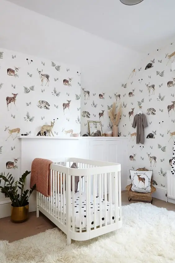 fawn nursery wallpaper