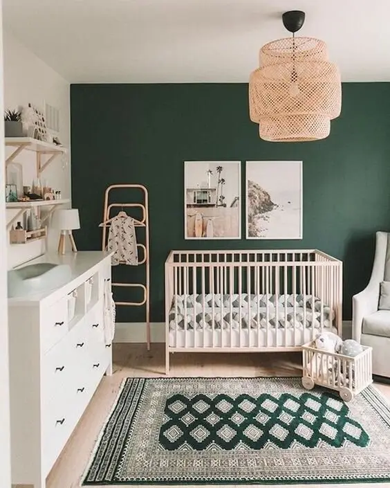 green boho nursery