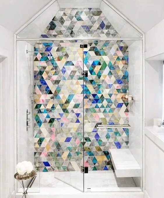 glass mosaic shower tiles