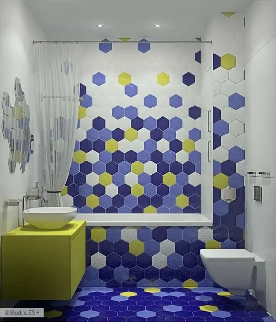 colourful hexagon tiles