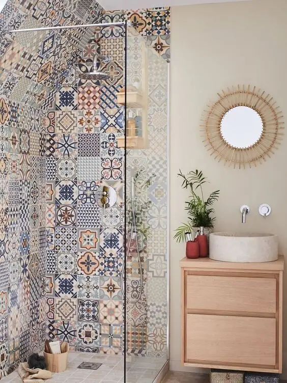 colourful bathroom tiles