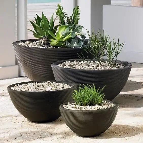 concrete planter bowls