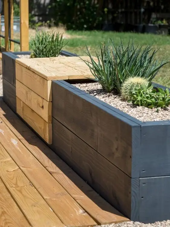 bench garden planters