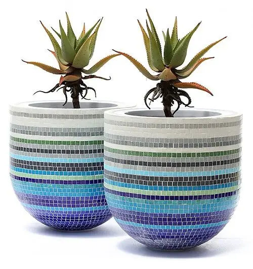 tile mosaic garden planter