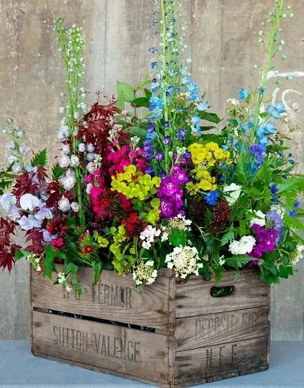 repurposed crate garden planter