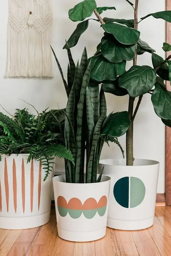 painted garden planters