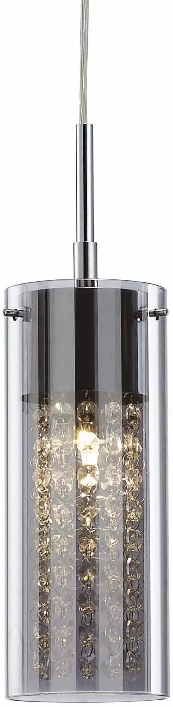 chrome and crystal kitchen pendant light