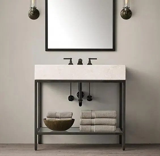 industrial minimalist vanity