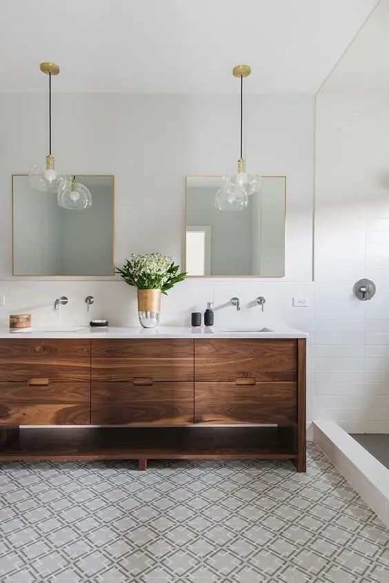 walnut bathroom vanity