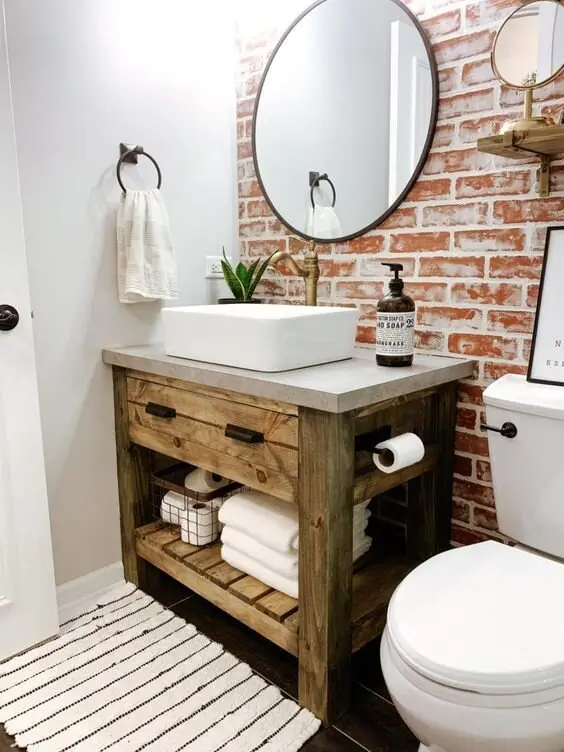 DIY wood bathroom vanity